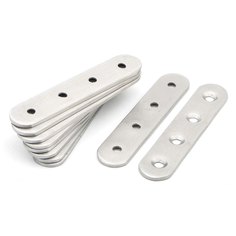 Pxyelec 3.8 inch Stainless Steel Flat Mending Repair Plate Bracket Connector, Flat Straight Corner Brace Brackets, Pack of 10