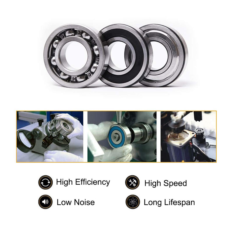 uxcell 626ZZ Ball Bearing 6mm x 19mm x 6mm Double Shielded 626-2Z 80026 Deep Groove Bearings, Carbon Steel (Pack of 10)