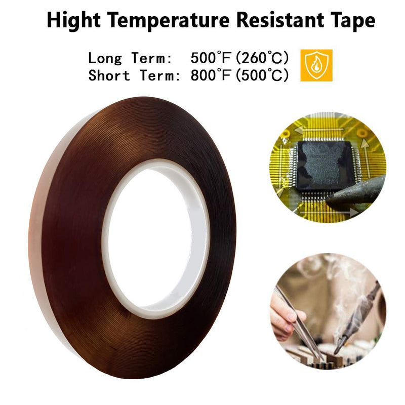 PLAPAM Heat Resistant Tape, 10mm×108Yard Heat Transfer Tape for Sublimation, 800℉ High Temp Heat Press Tape for T-Shirt 3D Printing Dye Mug 10mm × 200m 1