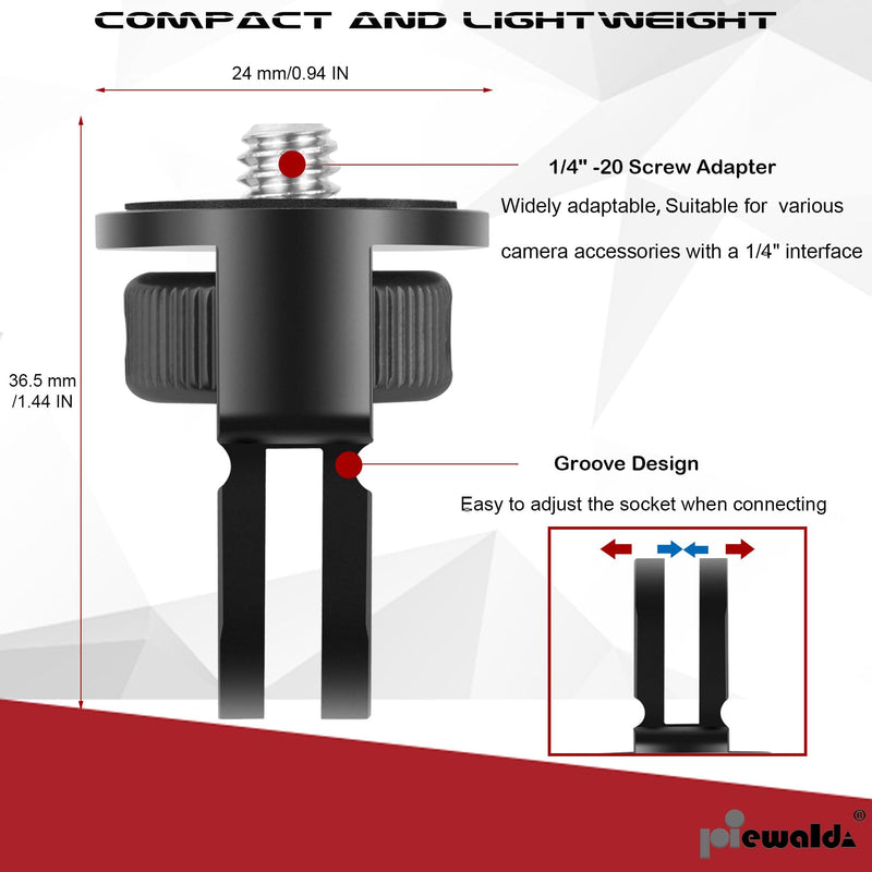 Tripod Mount Adapter,Aluminum Mount Adapter,2pcs ¼-20 Conversion Adapter for Tripod Adapter Mount,Suitable for GoPro Hero/ Insta360 X3/ Sjcam/Action Camera and Other Standard 1/4 inch Accessories