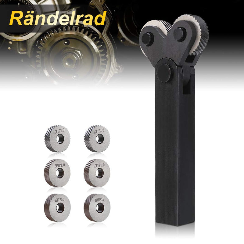 7pcs Steel Knurling Wheel Knurling Tool Knurling Tool Diagonal Wheel Linear Knurl Set 0.5mm 1mm 2mm