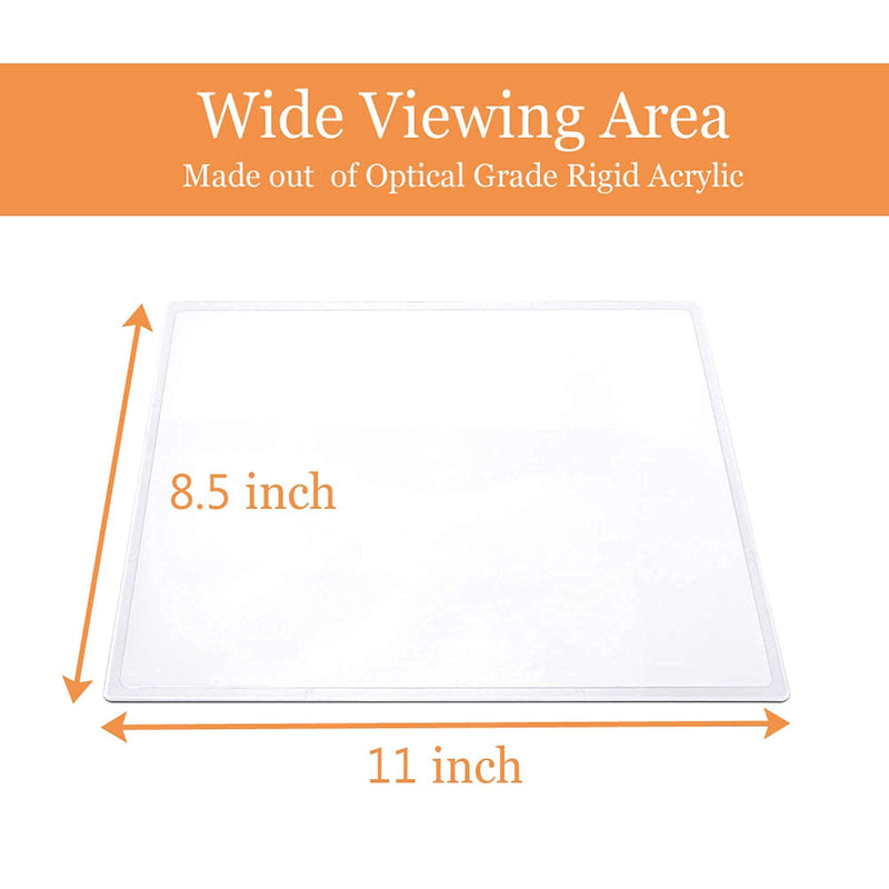 MagDepo 2X Large Rigid Acrylic Page Magnifying Sheet Reading Aid Solar Oven/DIY Projection with 1 Bonus Card Magnifier Fresnel Lens for Elderly Low Vision