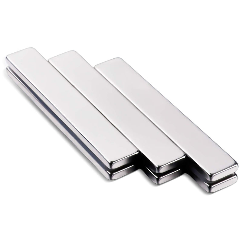 MIKEDE Strong Rare Earth Neodymium Magnets, Heavy Duty Bar Magnets with Double-Sided Adhesive, Powerful Pull Force, Perfect for Fridge, Garage, Kitchen, Science, Craft, Office, DIY 60x10x3mm 6pack 6