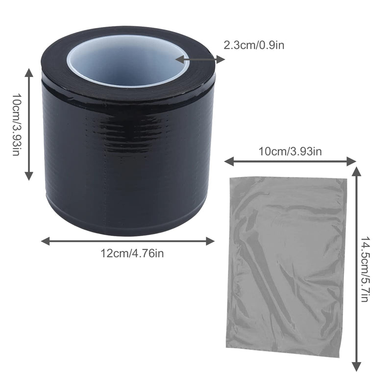 Barrier Film, Disposable Tattoo Barrier Film, Tattoo Cling Film, Barrier Tape Waterproof Film Sticky Wrap, Protective Film for Dental Materials Tattoo Accessories, 1200 Sheets/Roll Film (Black) Black