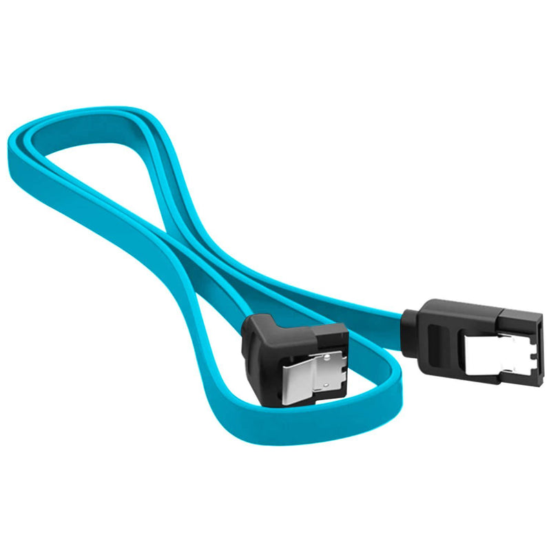 AYECEHI 6 Pack 90 Degree Right Angle SATA III 6.0 Gbps Cable (SATA 3 Cable) with Locking Latch Black - 12 Inches for SATA HDD, SSD, CD Driver, CD Writer (Blue) Blue