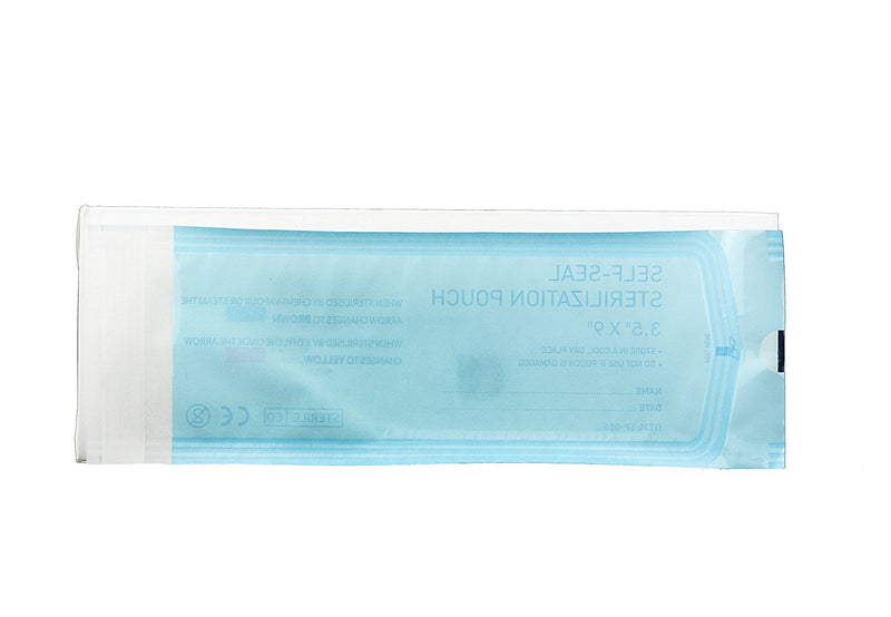 Sterilization Pouches 3.5”x9” Self-Sealing Autoclave Bags with Indicators for Professional Surgical Instrument Cleaning by P&P MEDICAL SURGICAL Box of 200