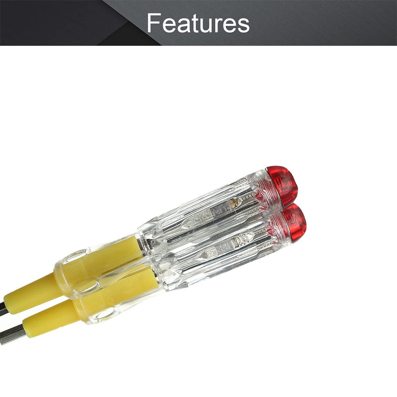 Fielect 5pcs Tester Screwdriver, Circuit Tester Pen Electric Contact Voltage Tester Dual Head Slot Phillips Screwdriver Detector 100-500V