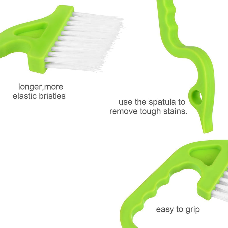 2pcs Hand-held Groove Gap Cleaning Tools Door Window Track Kitchen Cleaning Brushes(Green) Green