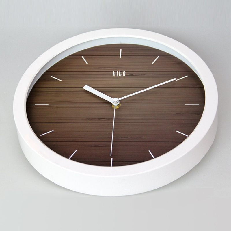 HITO Silent Wall Clock Non Ticking 12 inch Excellent Accurate Sweep Movement, Modern Decorative for Kitchen, Living Room, Bathroom, Bedroom, Office (A whiteframe) A Whiteframe