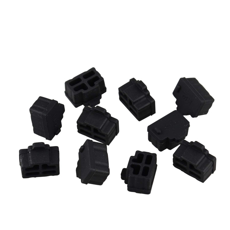 Futheda 15PCS Silicone Ethernet Hub Port RJ45 Anti Dust Cover Cap Protector Connector Plug Compatible with Computer TV Router Black