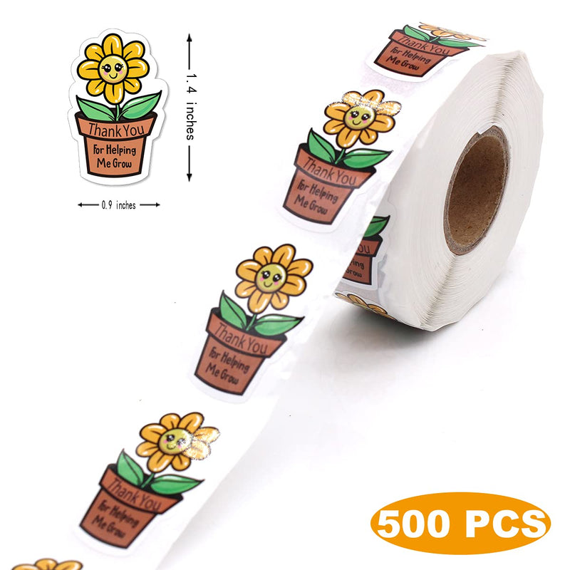 Muminglong 1.5 Inch Cute Sun Flower Thank You Sticker,Thank You Sticker,Small Shop Sticker, Small Business, Handmade Sticker,Packaging Sticker, 500 PCS