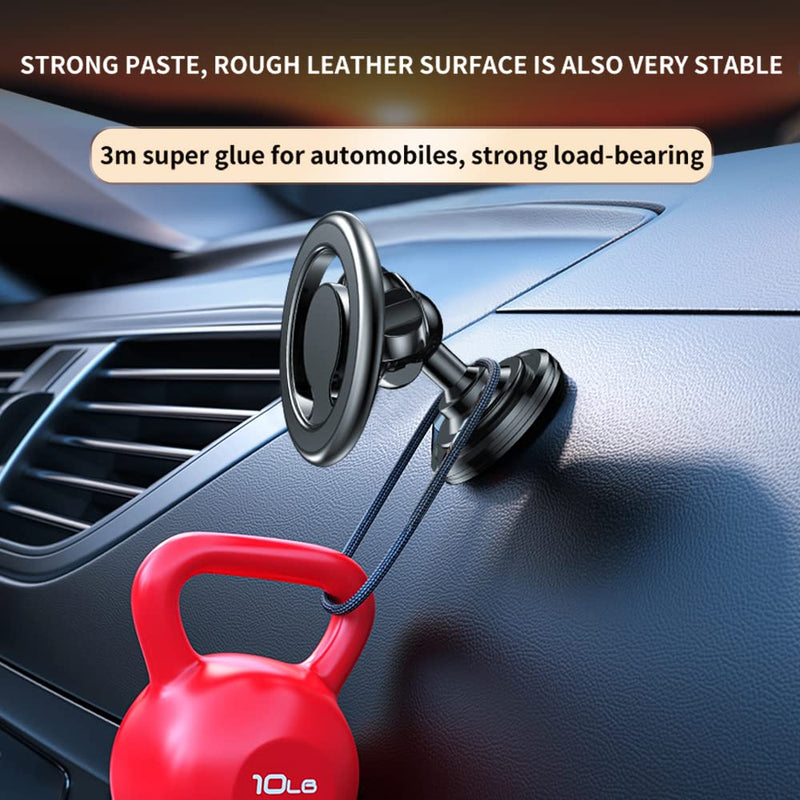 Compatible for MagSafe Car Mount for iPhone,[2022 New Upgrade] Dashboard 360° Rotation Magnetic Car Mount,Cell Phone Holder for MagSafe iPhone 13 12 / All Smart Phones (Black) Black