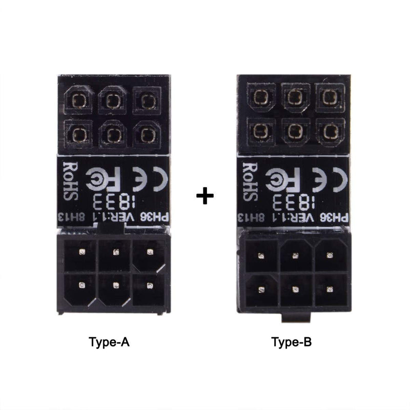 Chenyang 1set ATX 6Pin Female to 6pin Male 180 Degree Angled Power GPU Adapter for Desktops Graphics Card