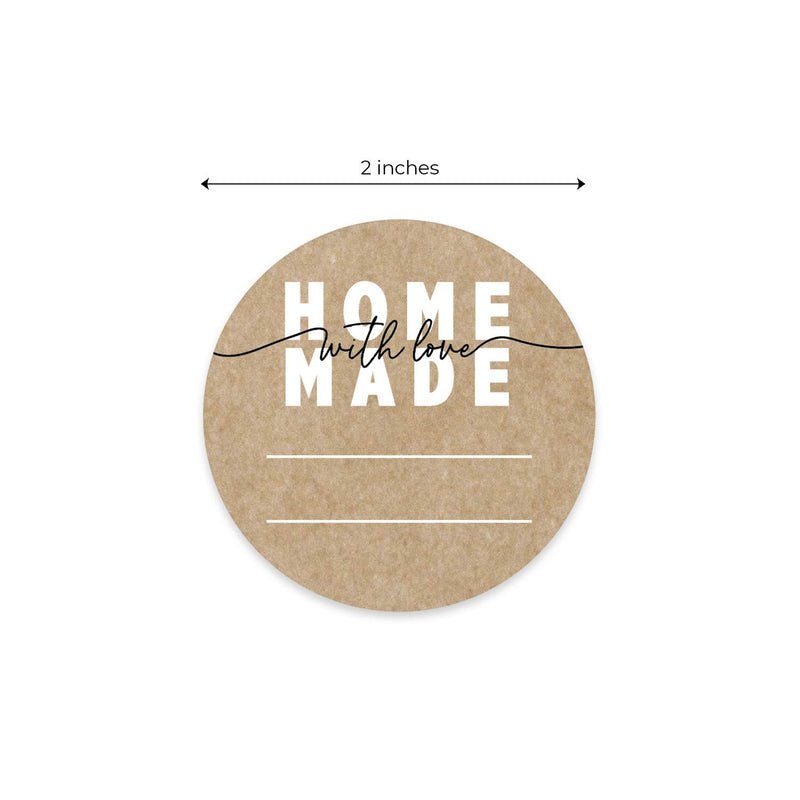 Homemade with Love Canning Stickers / 500 Circle Labels Printed On Sturdy Kraft Stock / 2" Modern Illustrated Decals