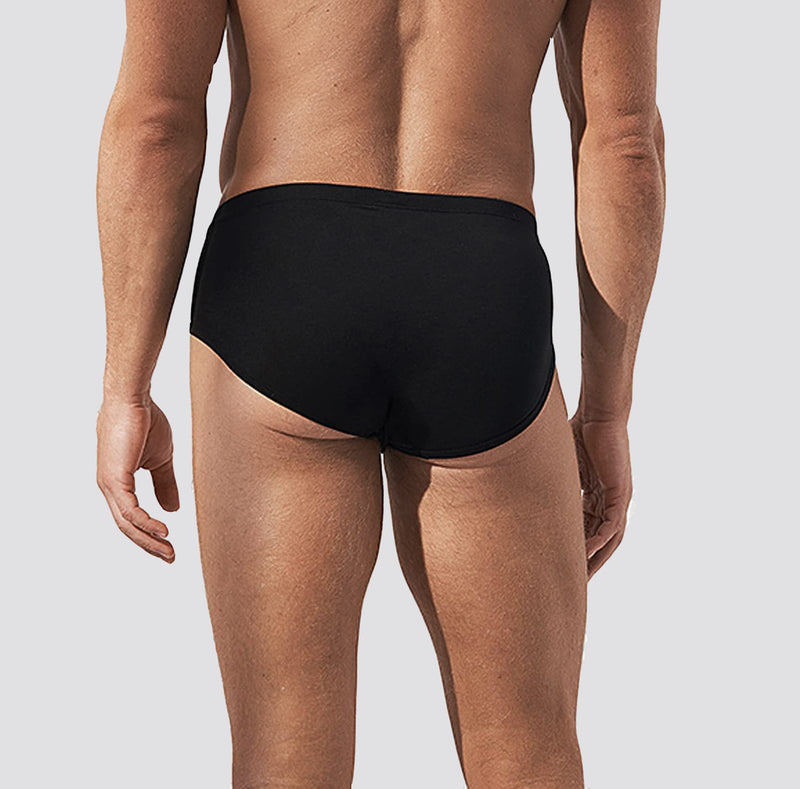 AIRCUTE Washable Urinary Incontinence Cotton Underwear for Men, Instant Absorbency, Bladder Leakage Protection Regular Men Brief, Black (Medium) Medium