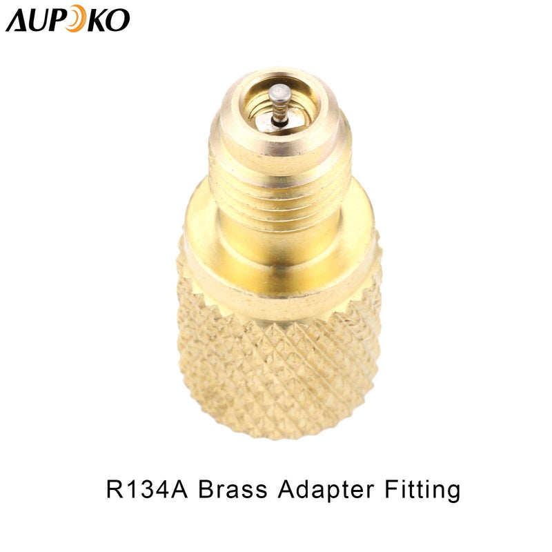 R134A Brass Adapter Fitting, 1/4" Male to 1/2" Female Refrigerant Tank Adapterr with Valve Core, Fits for AC Refrigerant System