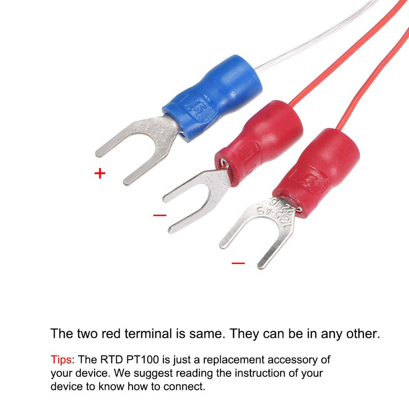 uxcell PT100 RTD Temperature Sensor Probe 3 Wires Cable Thermocouple Stainless Steel 300cm(9.8ft) (Temperature Rang: -20~420°C)