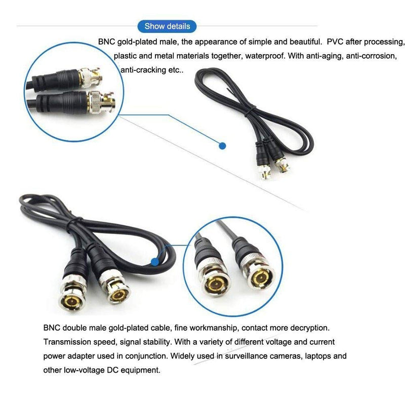 TraderPlus 5-Pack 10ft BNC Male to BNC Male Jumper 75-Ohm Cable Extension Connector for CCTV DVR to TV System (10 FT) 10 FT