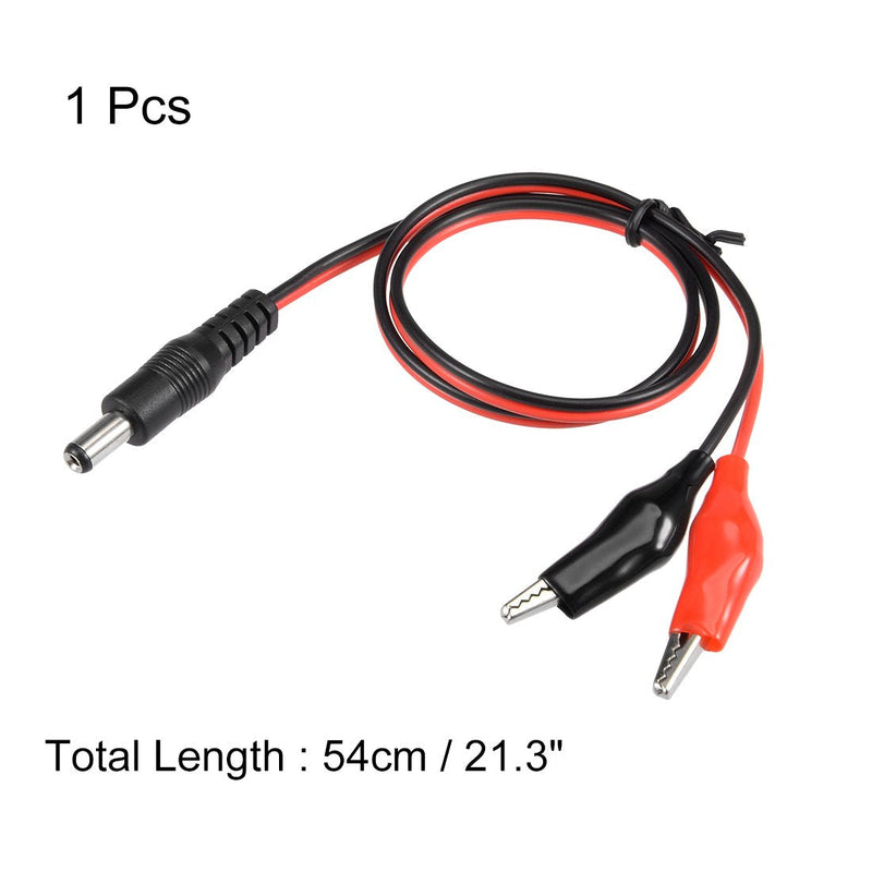 uxcell 2.1mmx5.5 mm 12V DC Male Jack to Alligator Clip Power Cable Connectors 54cm for CCTV Security Camera Lighting