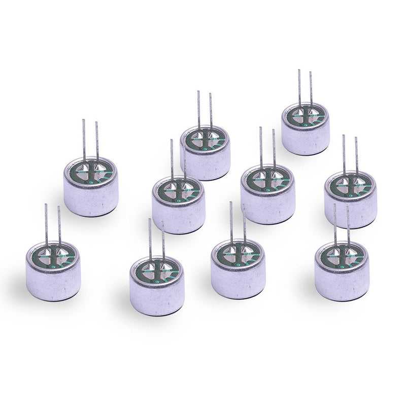 Cylewet 10Pcs Cylindrical Electret Condenser Microphone Pickup with 2 Pins 9Ã—7mm for Arduino (Pack of 10) CYT1013