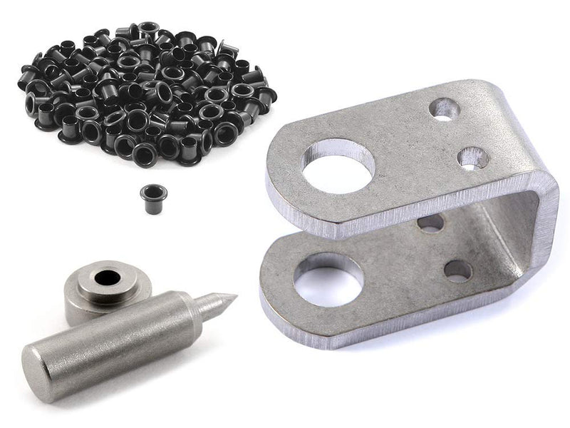 Eyelet Setting Tool & Eyelet Combo - (1) [ #8 3-Piece Eyelet Setting Tool (1/4 Inch) ] + (100) [#8-9 Black Eyelets (1/4 Inch Diameter)] - for Holster Making, Sewing, Tents, Banners, Sails, etc. (#8 Setting Tool) + (100)(8-9 Black Eyelets)