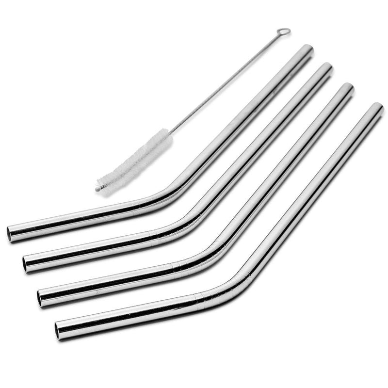 SipWell Stainless Steel Drinking Straws, Set of 4, Free Cleaning Brush Included 8.46 Inches Long - 6mm