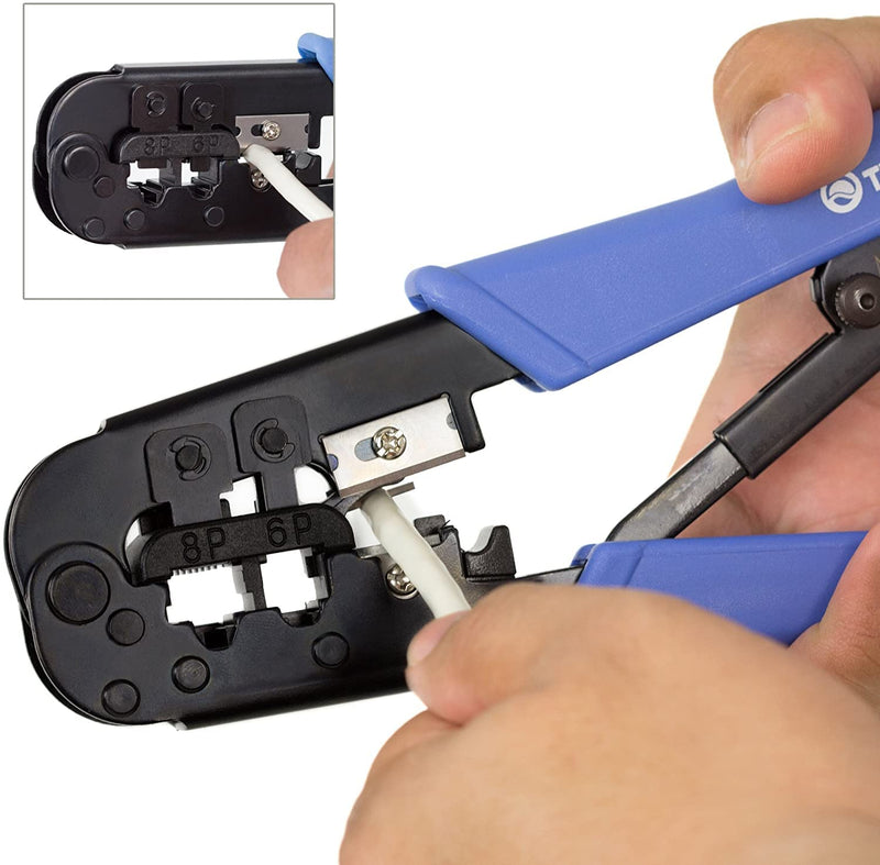 TRENDnet TC-CT68 8P/RJ-45 and 6P/RJ-12, RJ-11 Crimping, Cutting, Stripping Tool, Black Crimping/Cutting/Stripping Tool