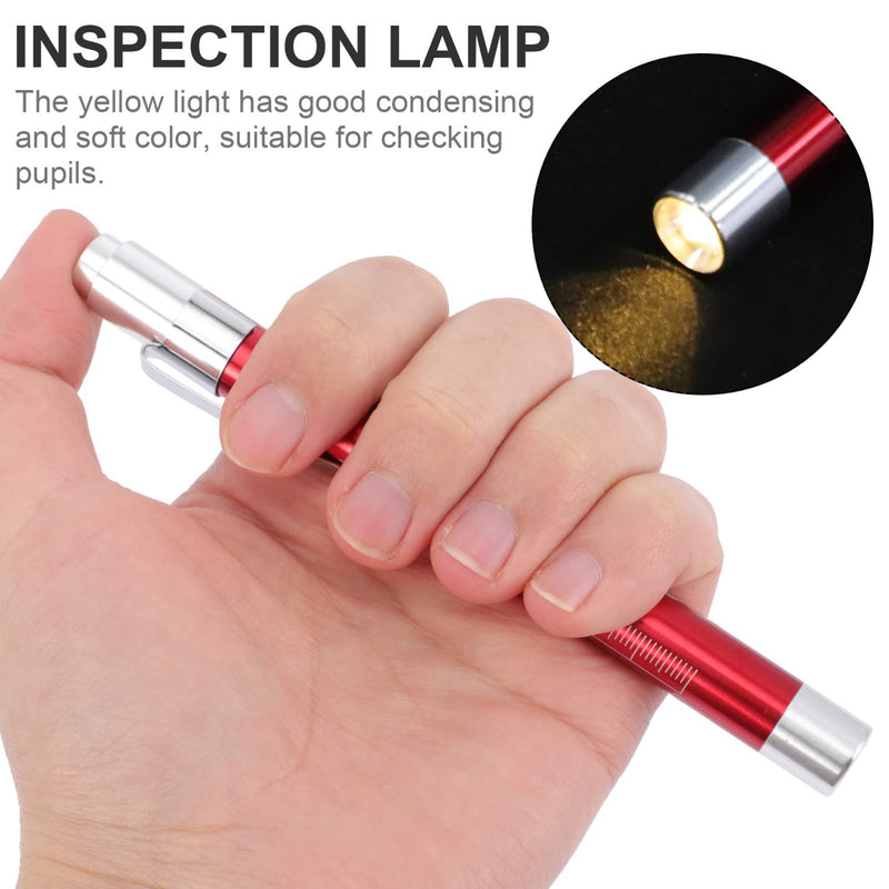 2 pieces diagnostic light, medicine pupil light, medical flashlight, pen with light, LED pen lamp, penlight pupil lamp with pupil gauge, pocket clip for nurses, doctors, students