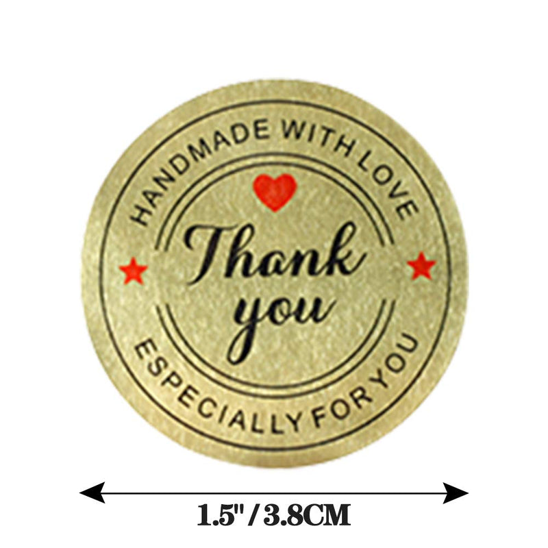 1.5" Round Thank You for Purchase My Small Business Sticker Labels-Waterproof Printed Gold Foil Small Business Thank You Stickers for Giveaways, and Perfect for Small Business Owner (B-Gold Foil) B-gold Foil