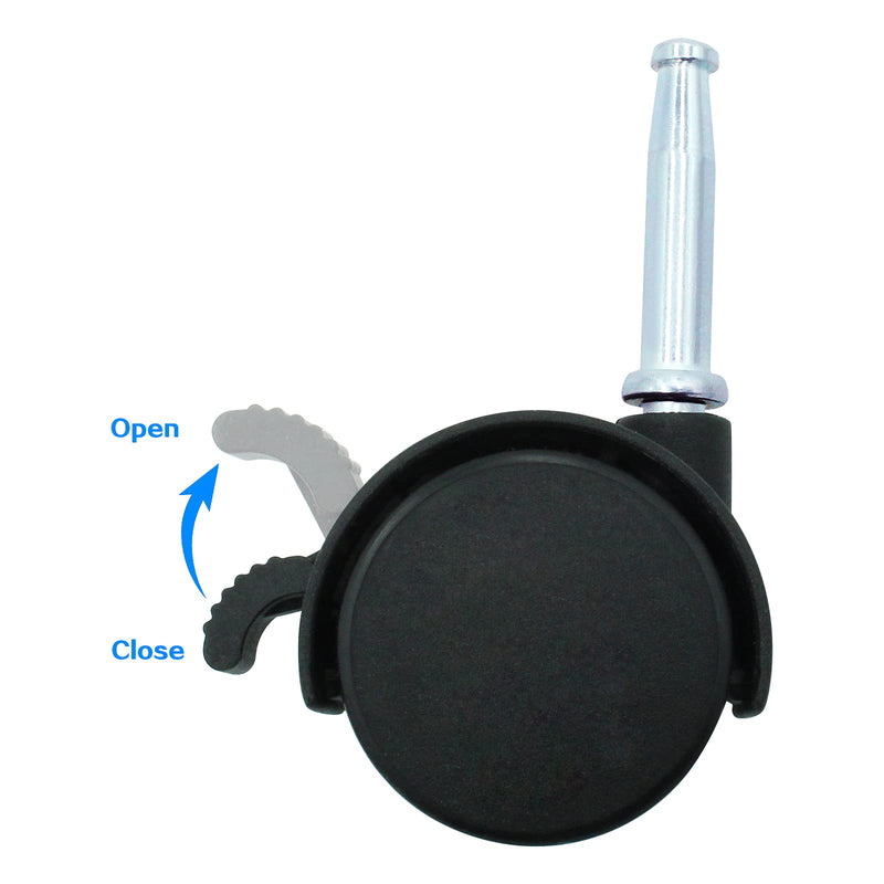 MCAMPAS 2 Pack Lock Swivel Caster Replacement Parts for Weber Gas Grill Stem Casters-2.5 inch Caster Wheel