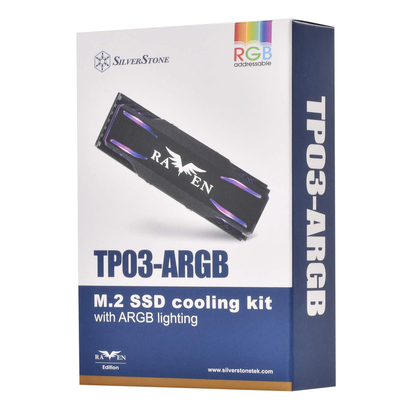 SilverStone Technology TP03-ARGB M.2 SSD Cooling kit with ARGB Lighting