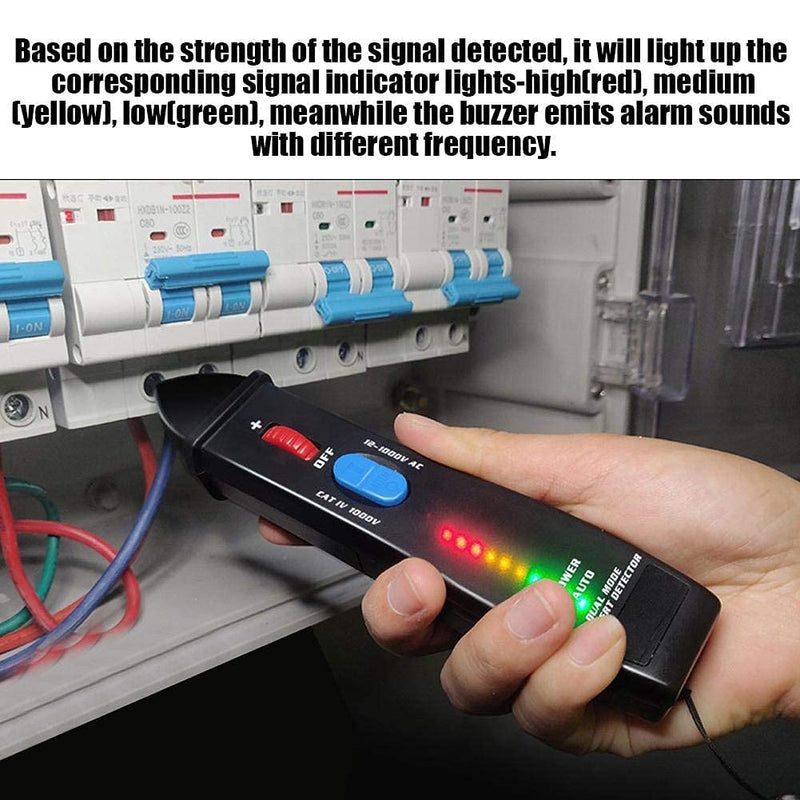 Voltage Tester Pen Intelligent Dual Mode Test Pen Non-Contact Voltage Tester with LED Flashlight Buzzer Alarm