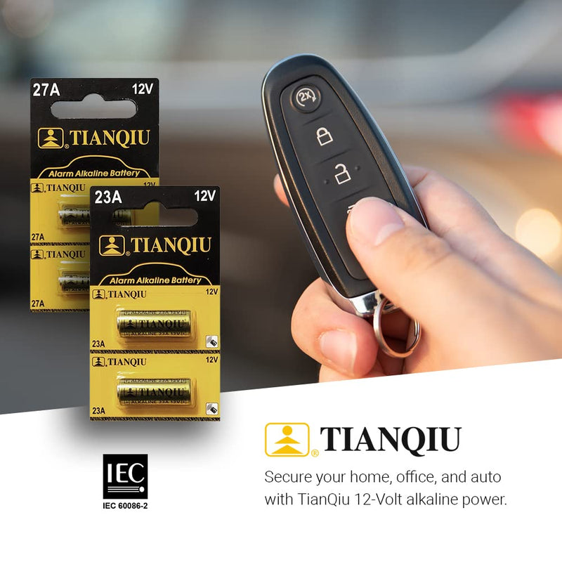Tianqiu A27 12V Alkaline Battery, Tearstrip (25 Batteries) 25 Batteries