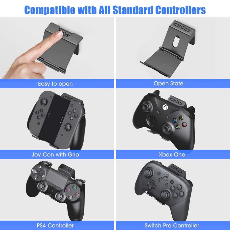 OIVO Controller Wall Mount Holder for PS3/PS4/PS5/Xbox 360/Xbox One/S/X/Elite/Series S/Series X Controller, Pro Controller, Upgraded Adjustable Wall Mount for Video Game Controller&Headphones- 4 Pack B