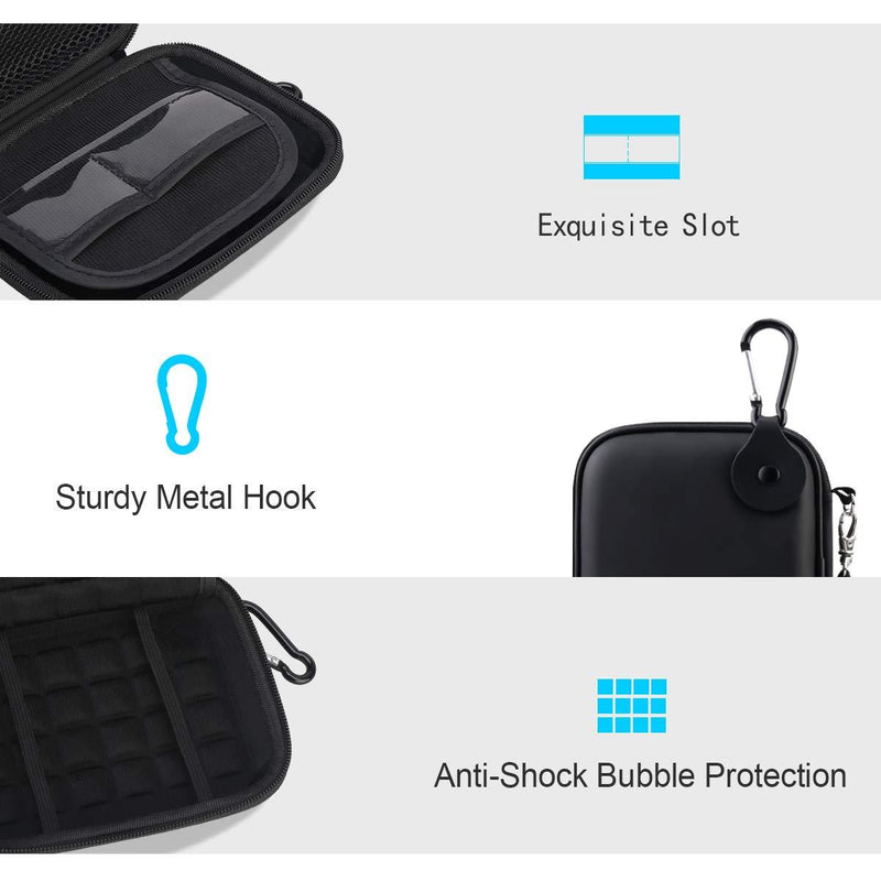 Lacdo Hard Drive Case for Western Digital WD My Passport Elements, Seagate Backup Plus Slim Canvio Basics Portable External Hard Drive 1TB 2TB 3TB 4TB 5TB USB 3.0 HDD Water Repellent Travel Bag,Black Black