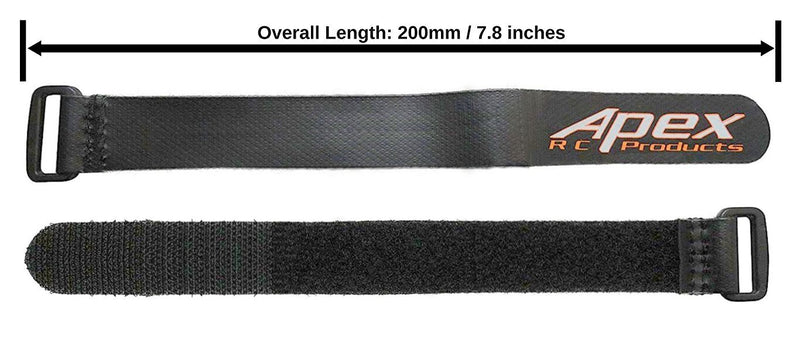 Apex RC Products 5 Pack 20mm x 200mm HD Non-Slip Battery Straps 3030A