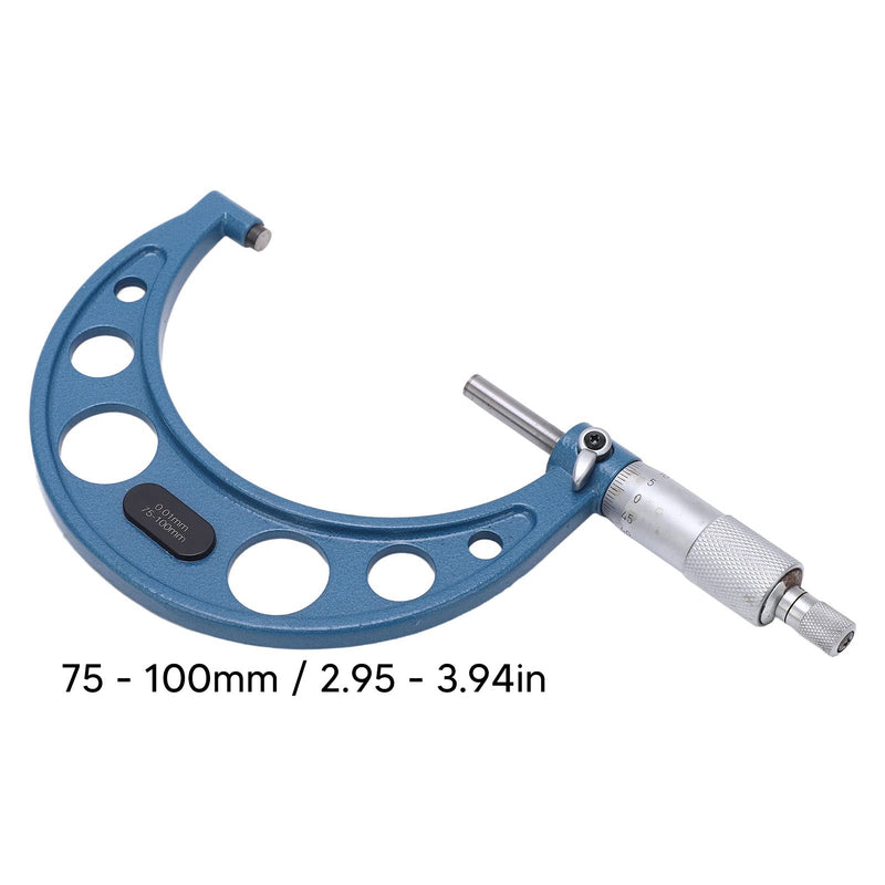 Micrometer Stable Portable Micrometer Thickness Gauge Alloy Surface Accurate Measurement (75-100/0.01mm) 75-100/0.01mm