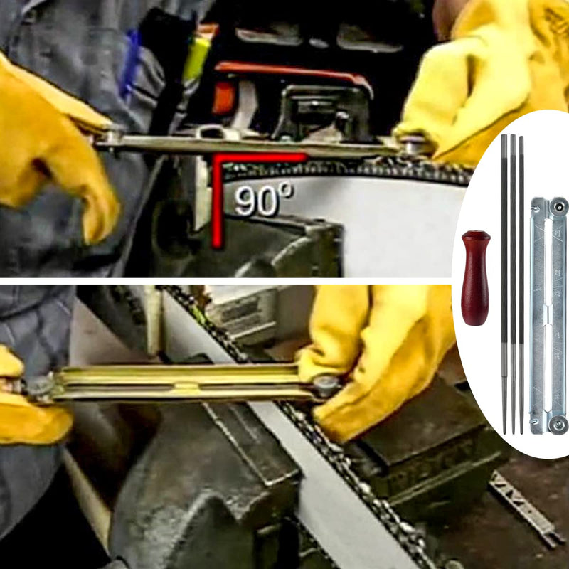 Chainsaw Sharpener 11 Piece Chainsaw Sharpening File Kit, Universal Chainsaw File Set Chainsaw Sharpener Maintenance Kit for Chainsaws, File Kit for Sharpening Saw Chains with Bag