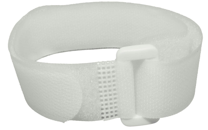 Reusable Cinch Straps 1" x 20" - 12 Pack, Multipurpose Quality Hook and Loop Securing Straps (White) - Plus 2 Free Bonus Reusable Cable Ties 1" x 20" White