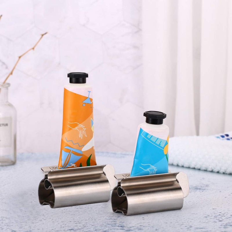 Toothpaste Squeezer - Metal Tube Squeezer Stainless Steel Tube Wringer UDQYQ Toothpaste seat Holder Stand (Silver) Silver