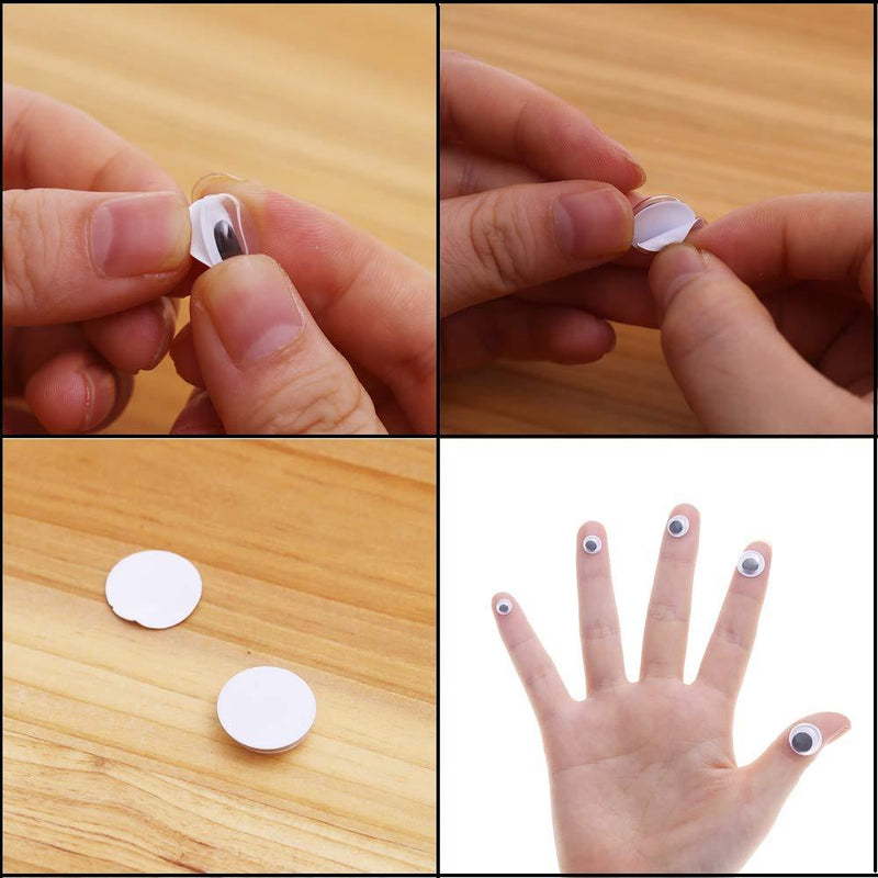 DECORA 1000pcs Round Plastic Black Googly Wiggle Eyes Self-Adhesive Wide Variety Assorted Sizes 1000pcã€€ï¼–ï¼ï¼‘ï¼’ï½ï½