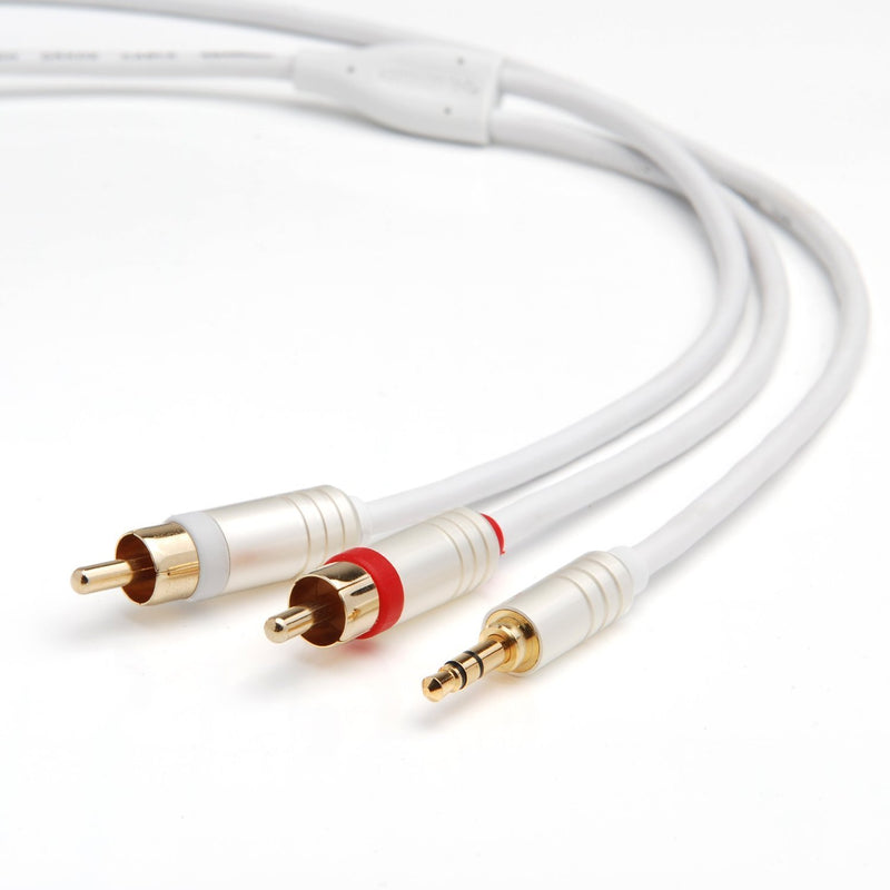 BlueRigger 3.5mm to 2-Male RCA Adapter Audio Stereo Cable (25FT, Gold Plated, Aux RCA Y Splitter Cord) – Compatible with Smartphones, MP3, Tablets, Speakers 25 Feet