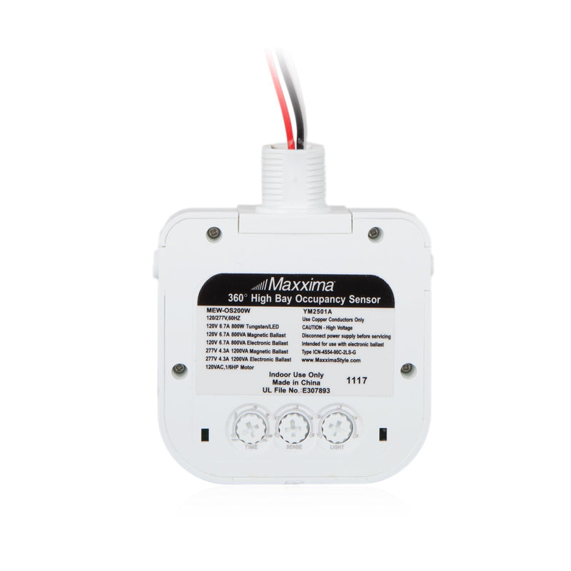 Maxxima High Bay Fixture Mount 360 Degree PIR Occupancy Sensor, Hard-Wired Motion Sensor