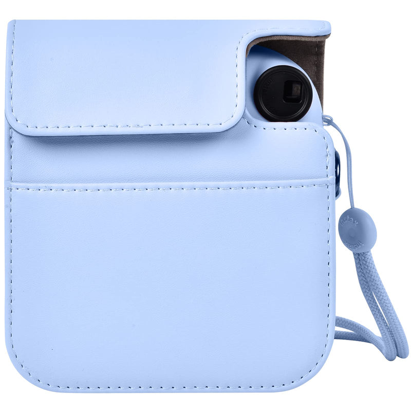 Protective Case Compatible with Instax Mini 12 Instant Camera, Portable Travel Storage Cover Bag for Polaroid Mini 12 with Photos Pocket & Adjustable Shoulder Strap (Box Only)-Light Blue Light Blue