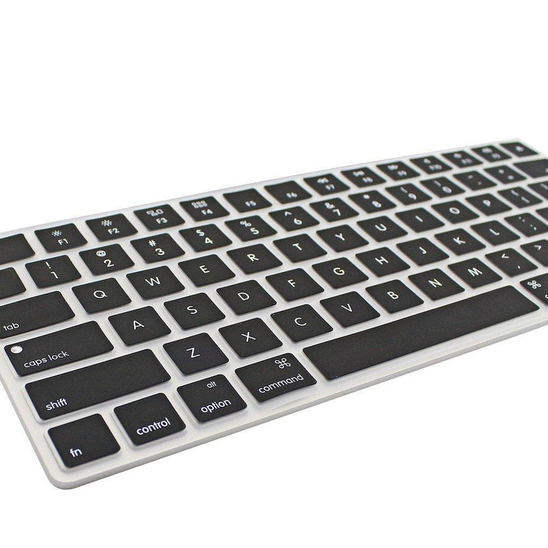 JIFF 2 in 1 Bundle - Silicone Soft Skin Protector Covers for Apple Magic Keyboard (MLA22LL/A) with US Layout and MAC Apple Magic Mouse (Black) Black