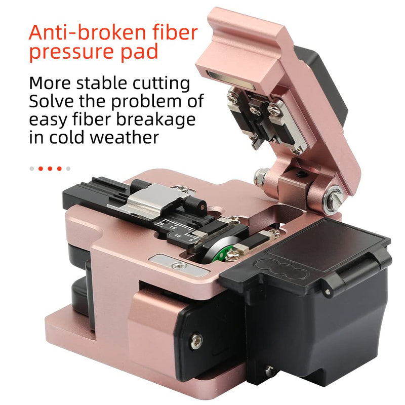Fiber Cleaver Tool Cable Cutting Knife FTTH Fiber Optic Cables Knife Tools Cutter High Precision Cleavers 24 Surface Blade HS-30 Golden 1pcs