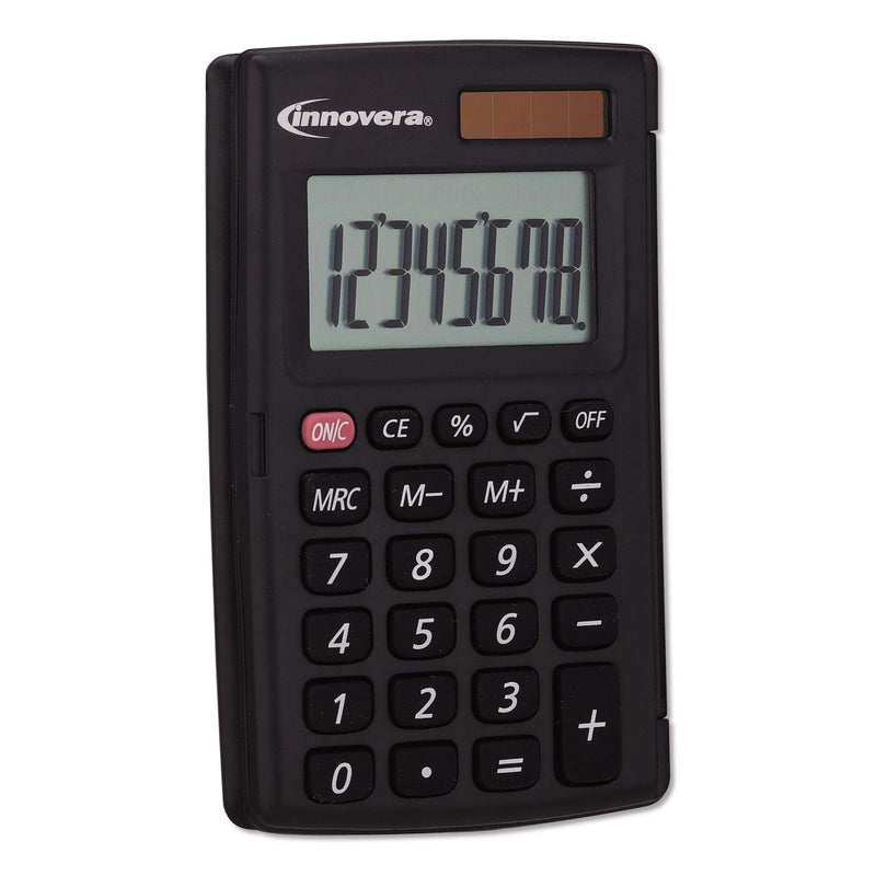 Innovera 15921 15921 Pocket Calculator with Hard Shell Flip Cover, 8-Digit, LCD