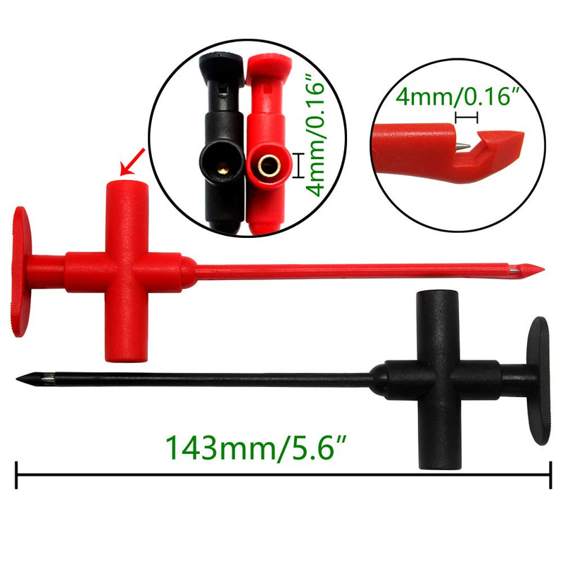AideTek Automotive 9-in-1 silicone test leads kit Insulation Piercing test clip crocodile clips CAT III 1000V up to 32A for FLUKE TLP20169