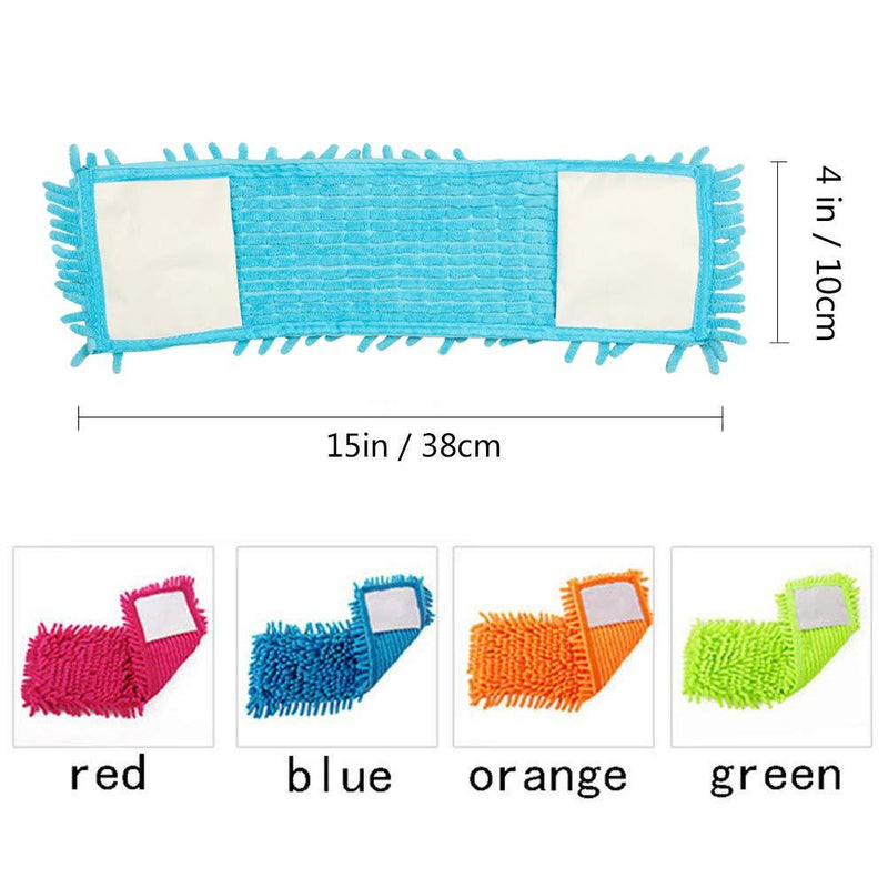 4PCS Microfiber Mop Pads Refill Heads for Flat Dust Mops - 14 x 3.8 Inch, Super Absorbing Microfiber Cleaning Mop Pads