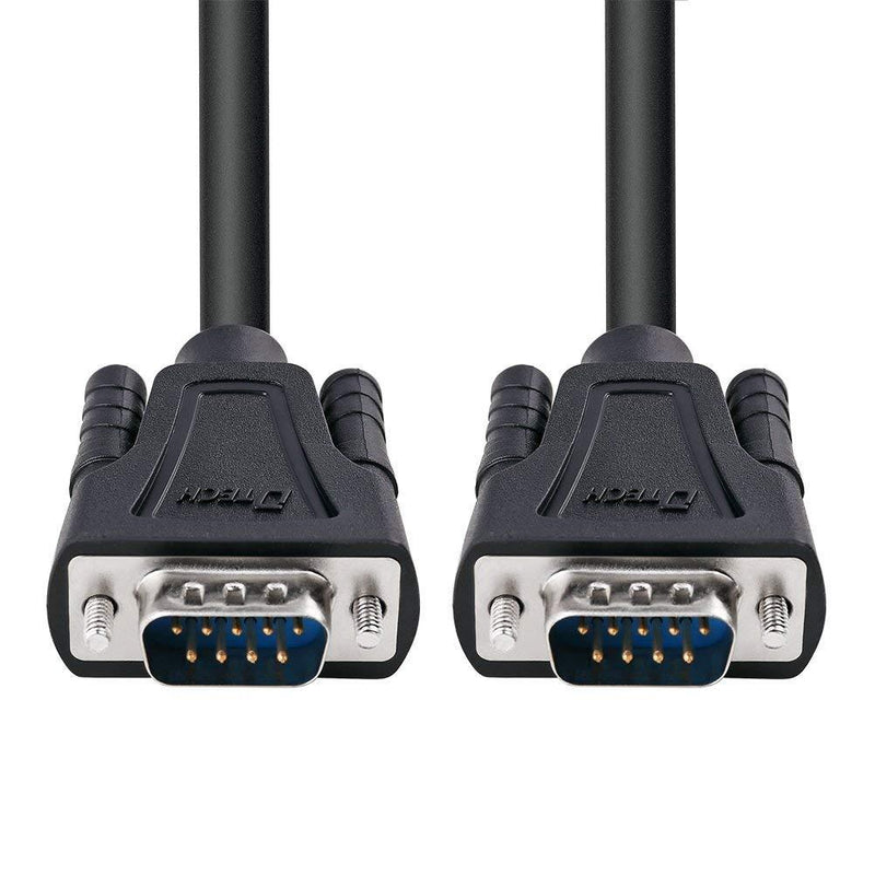 DTECH DB9 9 Pin Serial Cable 6ft Male to Male RS232 Straight Through